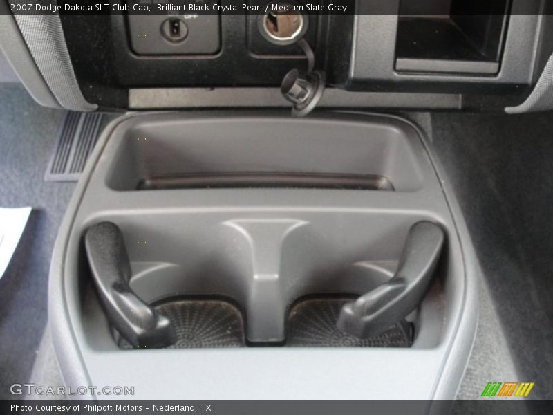 Brilliant Black Crystal Pearl / Medium Slate Gray 2007 Dodge Dakota SLT Club Cab