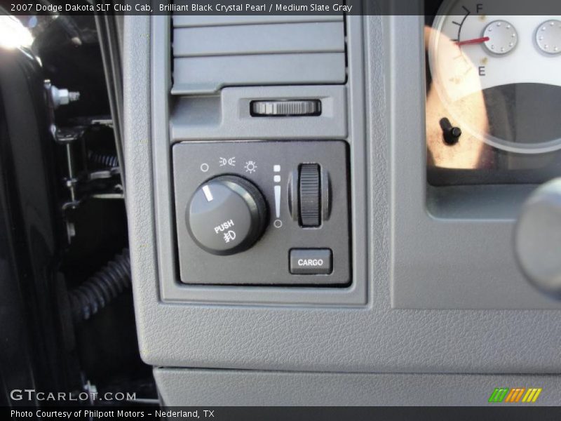 Brilliant Black Crystal Pearl / Medium Slate Gray 2007 Dodge Dakota SLT Club Cab