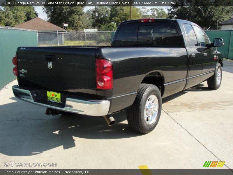 Brilliant Black Crystal Pearl / Medium Slate Gray 2008 Dodge Ram 2500 Lone Star Edition Quad Cab