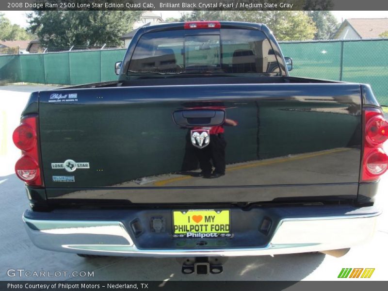 Brilliant Black Crystal Pearl / Medium Slate Gray 2008 Dodge Ram 2500 Lone Star Edition Quad Cab