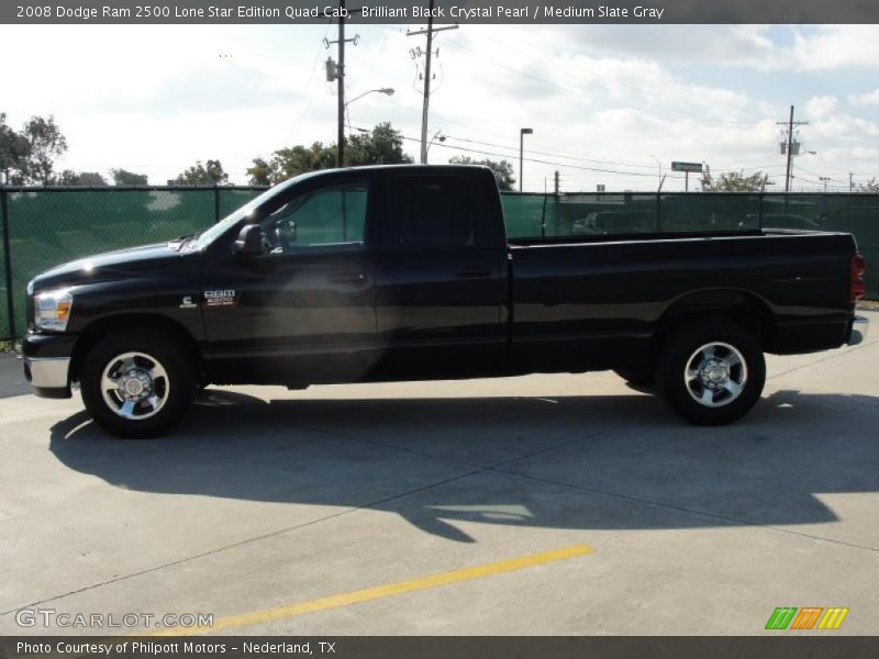 Brilliant Black Crystal Pearl / Medium Slate Gray 2008 Dodge Ram 2500 Lone Star Edition Quad Cab