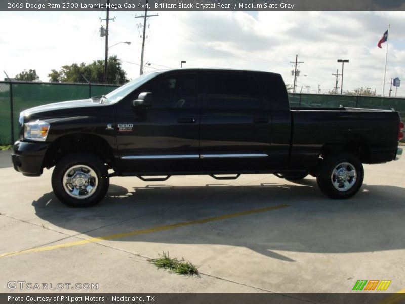 Brilliant Black Crystal Pearl / Medium Slate Gray 2009 Dodge Ram 2500 Laramie Mega Cab 4x4