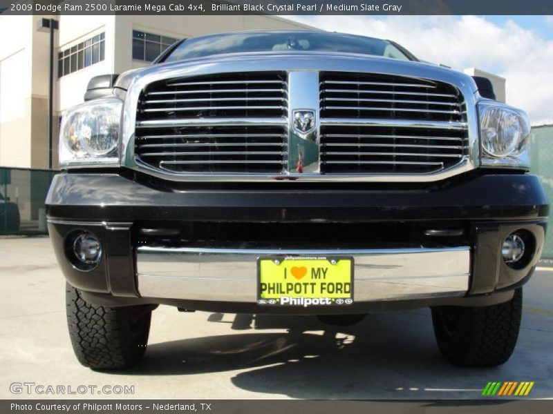 Brilliant Black Crystal Pearl / Medium Slate Gray 2009 Dodge Ram 2500 Laramie Mega Cab 4x4