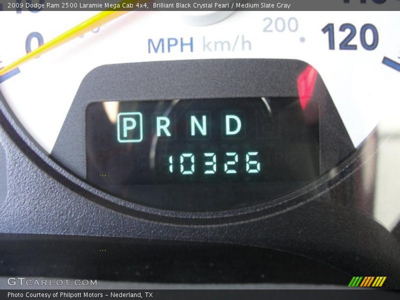 Brilliant Black Crystal Pearl / Medium Slate Gray 2009 Dodge Ram 2500 Laramie Mega Cab 4x4