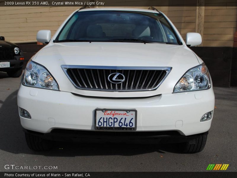 Crystal White Mica / Light Gray 2009 Lexus RX 350 AWD