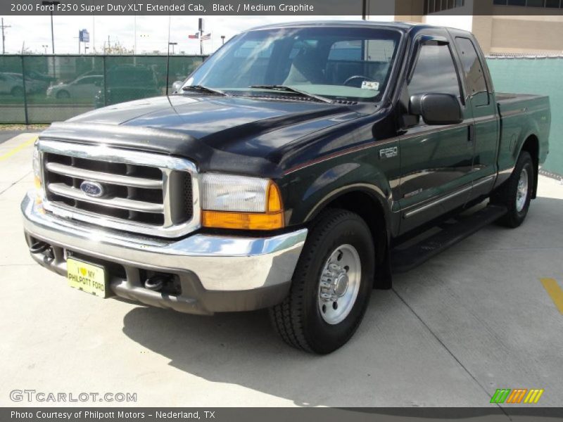 Black / Medium Graphite 2000 Ford F250 Super Duty XLT Extended Cab