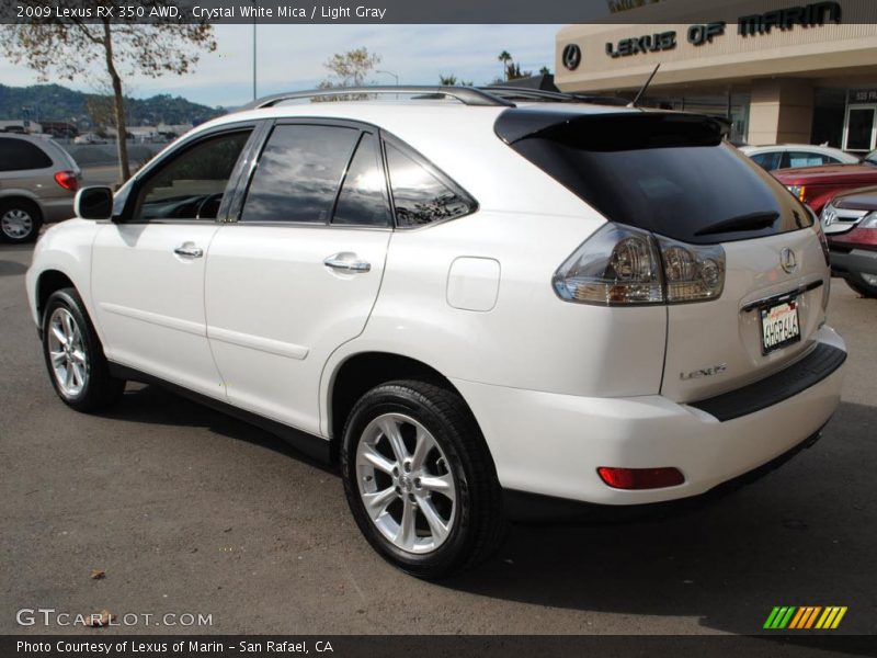 Crystal White Mica / Light Gray 2009 Lexus RX 350 AWD