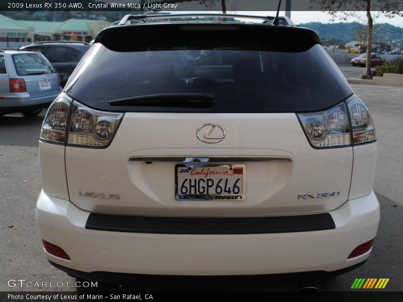 Crystal White Mica / Light Gray 2009 Lexus RX 350 AWD
