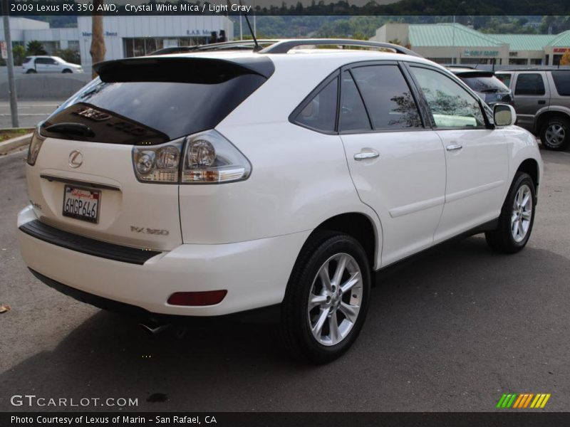 Crystal White Mica / Light Gray 2009 Lexus RX 350 AWD