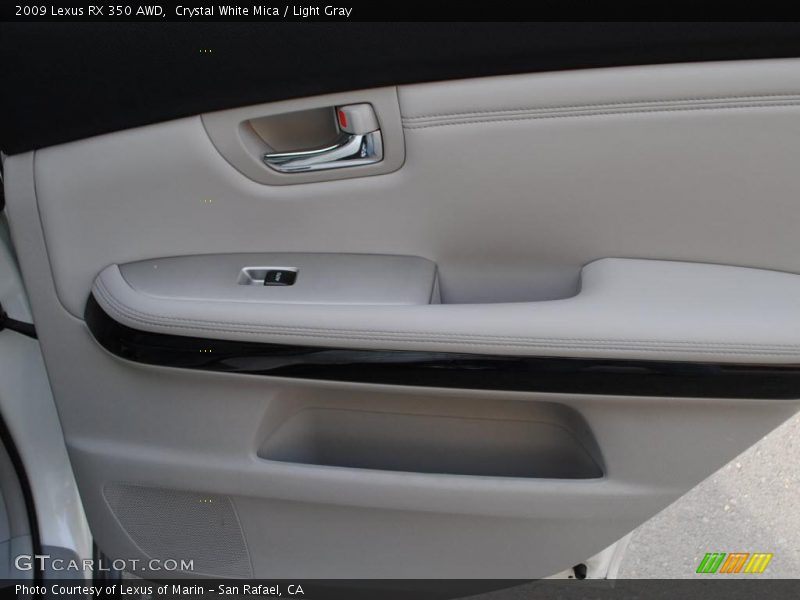 Crystal White Mica / Light Gray 2009 Lexus RX 350 AWD