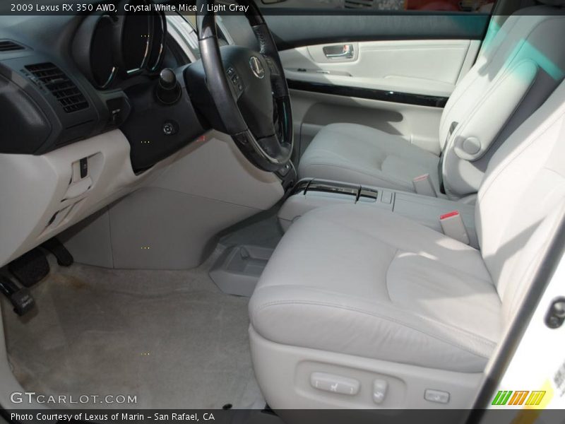 Crystal White Mica / Light Gray 2009 Lexus RX 350 AWD