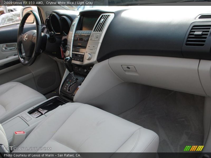 Crystal White Mica / Light Gray 2009 Lexus RX 350 AWD