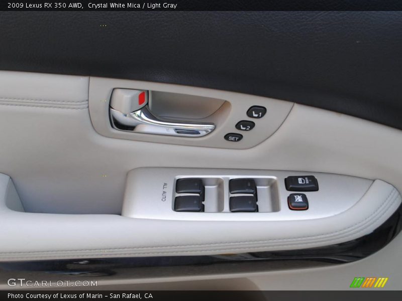 Crystal White Mica / Light Gray 2009 Lexus RX 350 AWD