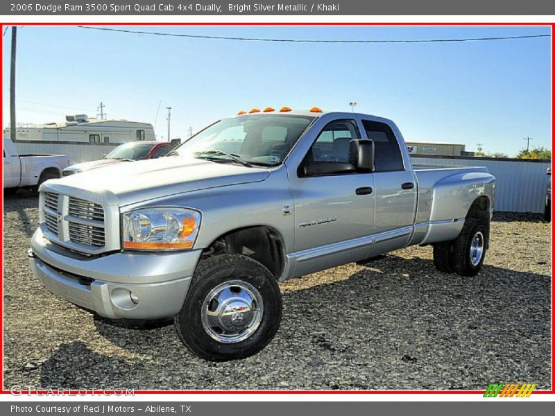 Bright Silver Metallic / Khaki 2006 Dodge Ram 3500 Sport Quad Cab 4x4 Dually