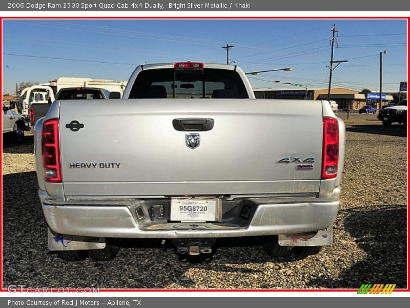 Bright Silver Metallic / Khaki 2006 Dodge Ram 3500 Sport Quad Cab 4x4 Dually