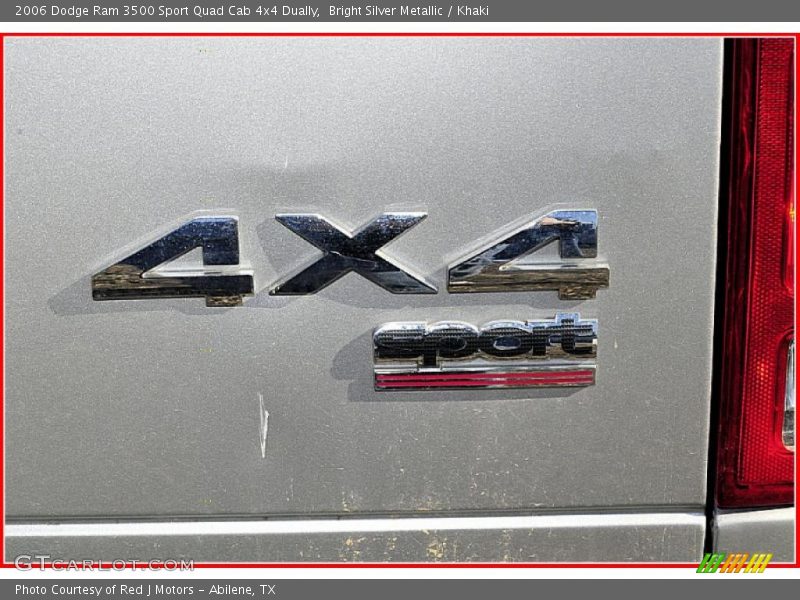 Bright Silver Metallic / Khaki 2006 Dodge Ram 3500 Sport Quad Cab 4x4 Dually