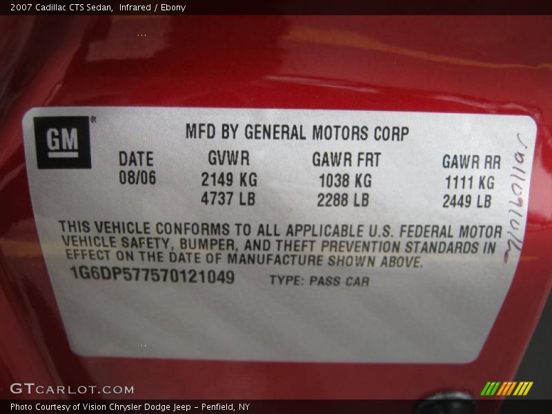 Infrared / Ebony 2007 Cadillac CTS Sedan
