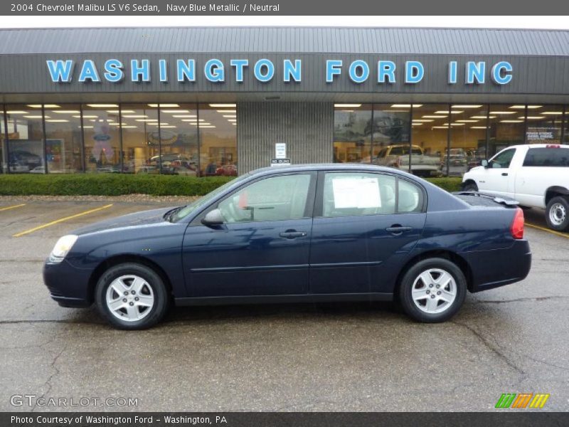 Navy Blue Metallic / Neutral 2004 Chevrolet Malibu LS V6 Sedan