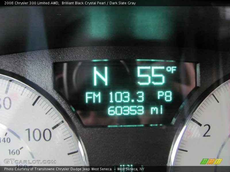 Brilliant Black Crystal Pearl / Dark Slate Gray 2008 Chrysler 300 Limited AWD