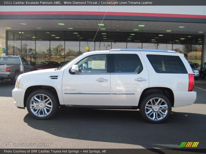 White Diamond Tricoat / Cocoa/Light Linen Tehama Leather 2011 Cadillac Escalade Platinum AWD
