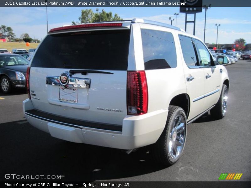 White Diamond Tricoat / Cocoa/Light Linen Tehama Leather 2011 Cadillac Escalade Platinum AWD