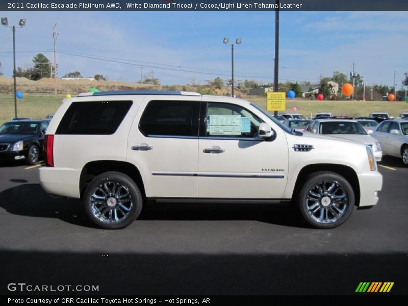 White Diamond Tricoat / Cocoa/Light Linen Tehama Leather 2011 Cadillac Escalade Platinum AWD