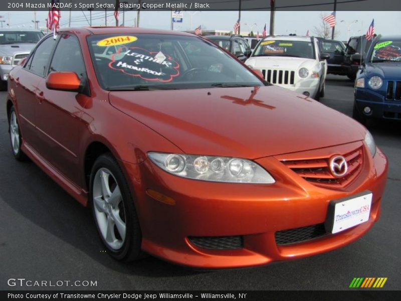 Blazing Copper Metallic / Black 2004 Mazda MAZDA6 s Sport Sedan