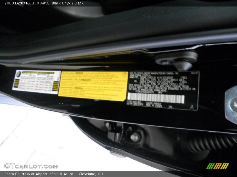 Black Onyx / Black 2008 Lexus RX 350 AWD