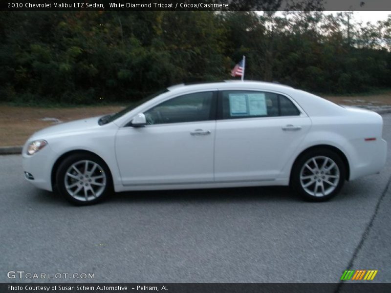 White Diamond Tricoat / Cocoa/Cashmere 2010 Chevrolet Malibu LTZ Sedan