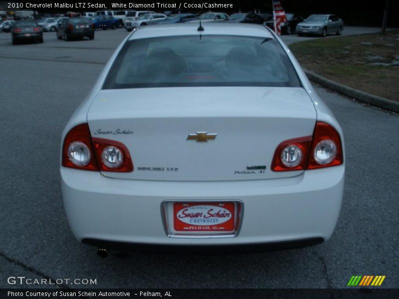 White Diamond Tricoat / Cocoa/Cashmere 2010 Chevrolet Malibu LTZ Sedan