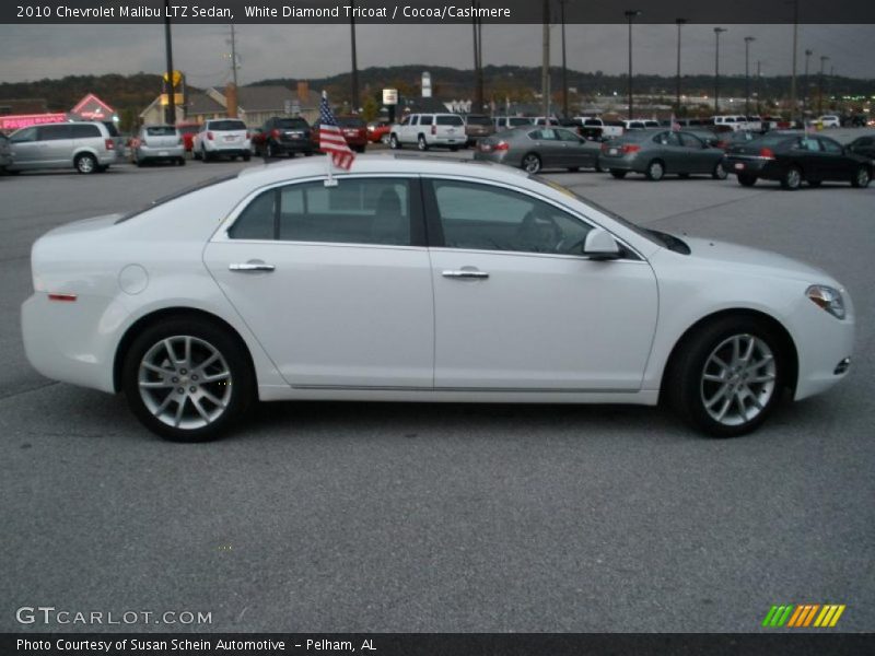 White Diamond Tricoat / Cocoa/Cashmere 2010 Chevrolet Malibu LTZ Sedan