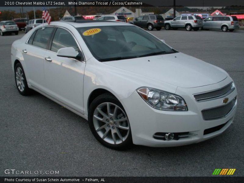 White Diamond Tricoat / Cocoa/Cashmere 2010 Chevrolet Malibu LTZ Sedan