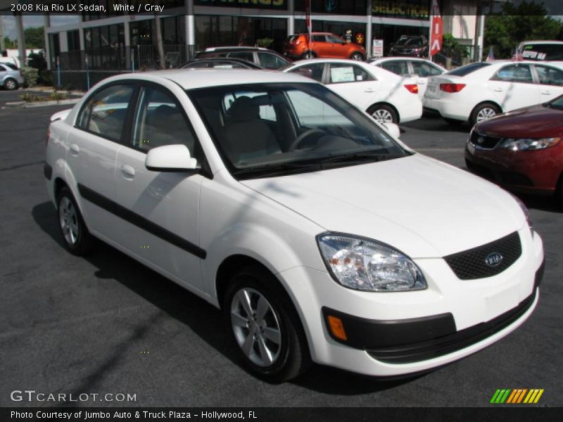 White / Gray 2008 Kia Rio LX Sedan