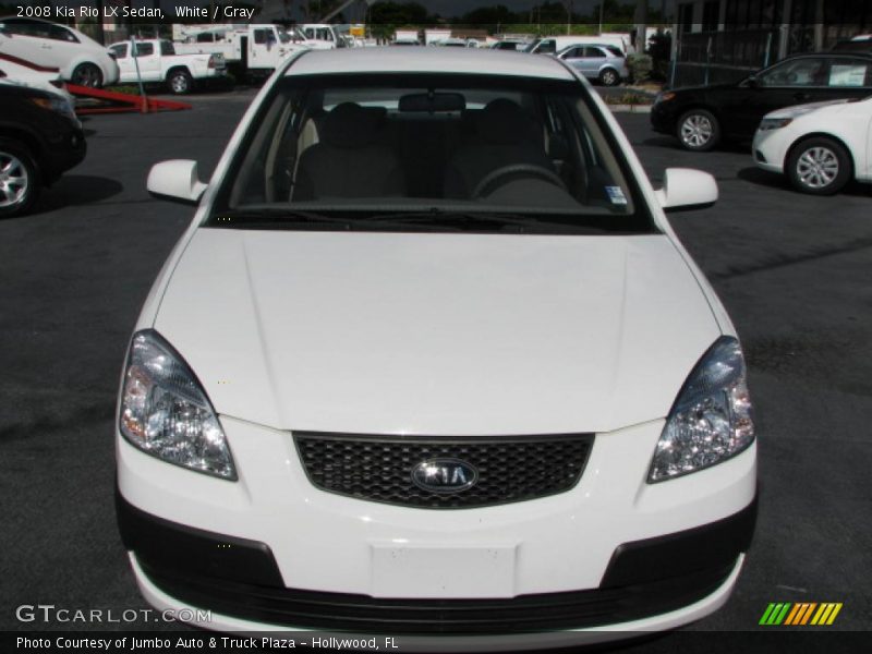 White / Gray 2008 Kia Rio LX Sedan