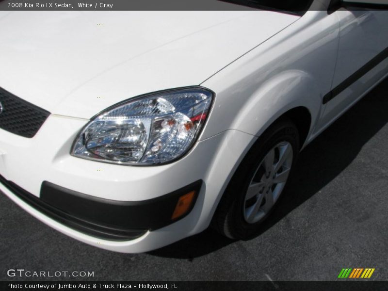 White / Gray 2008 Kia Rio LX Sedan