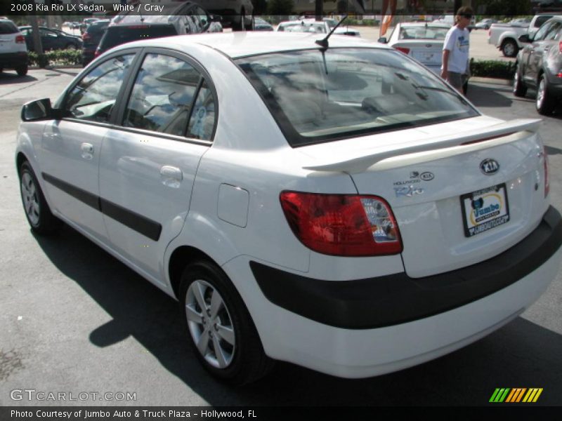 White / Gray 2008 Kia Rio LX Sedan