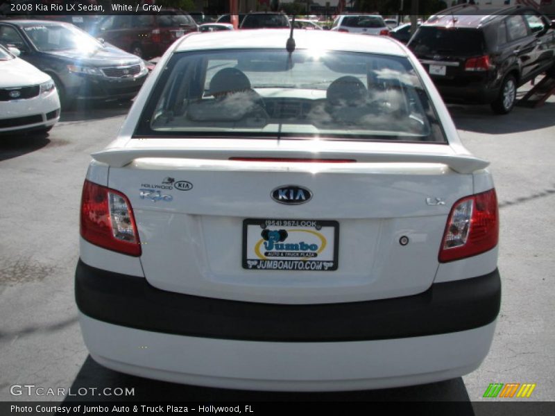 White / Gray 2008 Kia Rio LX Sedan
