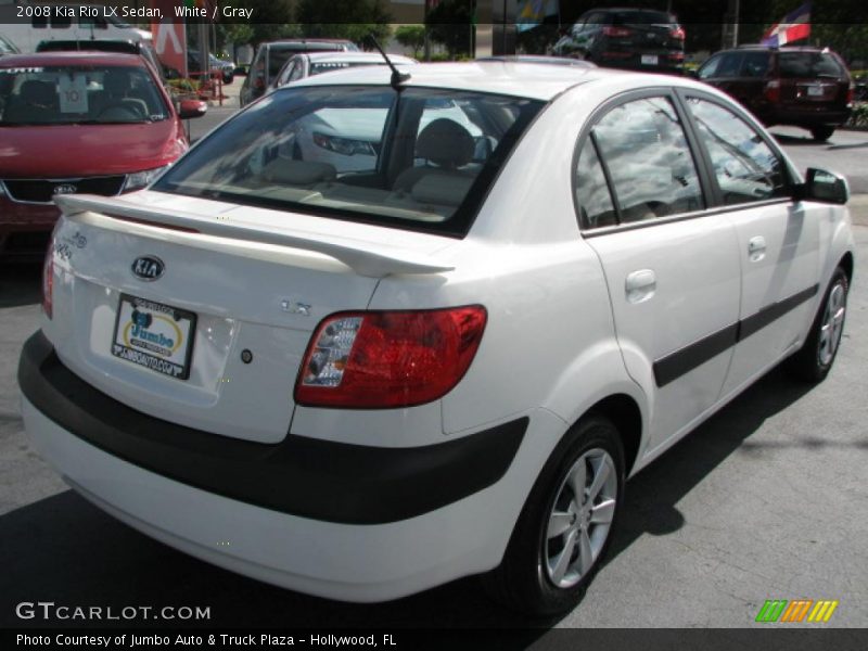 White / Gray 2008 Kia Rio LX Sedan