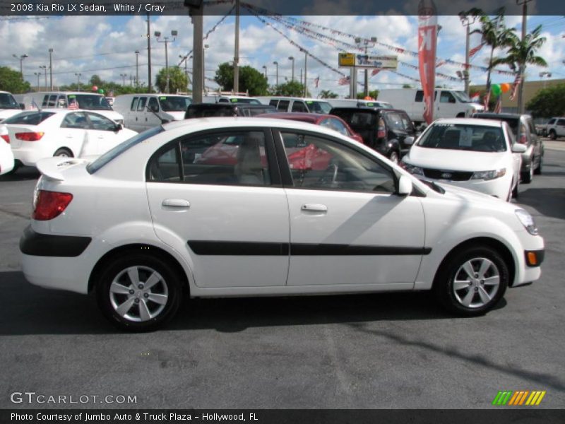 White / Gray 2008 Kia Rio LX Sedan