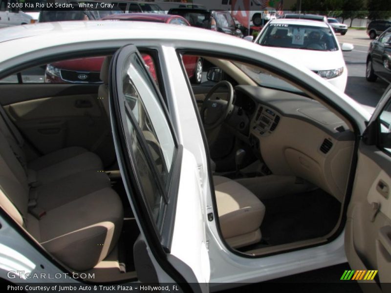 White / Gray 2008 Kia Rio LX Sedan