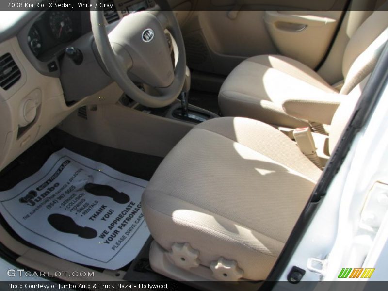 White / Gray 2008 Kia Rio LX Sedan