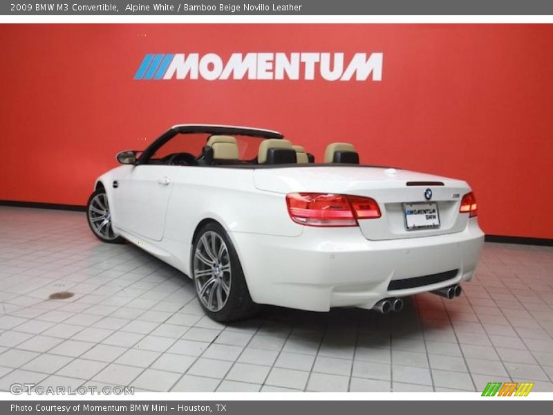 Alpine White / Bamboo Beige Novillo Leather 2009 BMW M3 Convertible