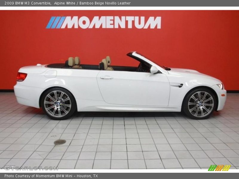 Alpine White / Bamboo Beige Novillo Leather 2009 BMW M3 Convertible