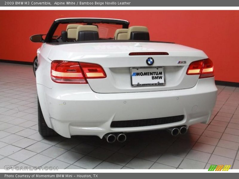 Alpine White / Bamboo Beige Novillo Leather 2009 BMW M3 Convertible