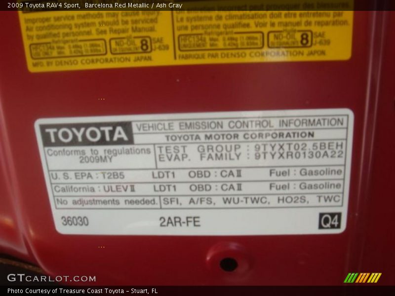 Barcelona Red Metallic / Ash Gray 2009 Toyota RAV4 Sport