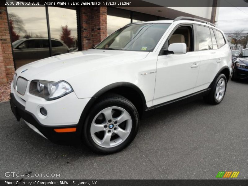 Alpine White / Sand Beige/Black Nevada Leather 2008 BMW X3 3.0si