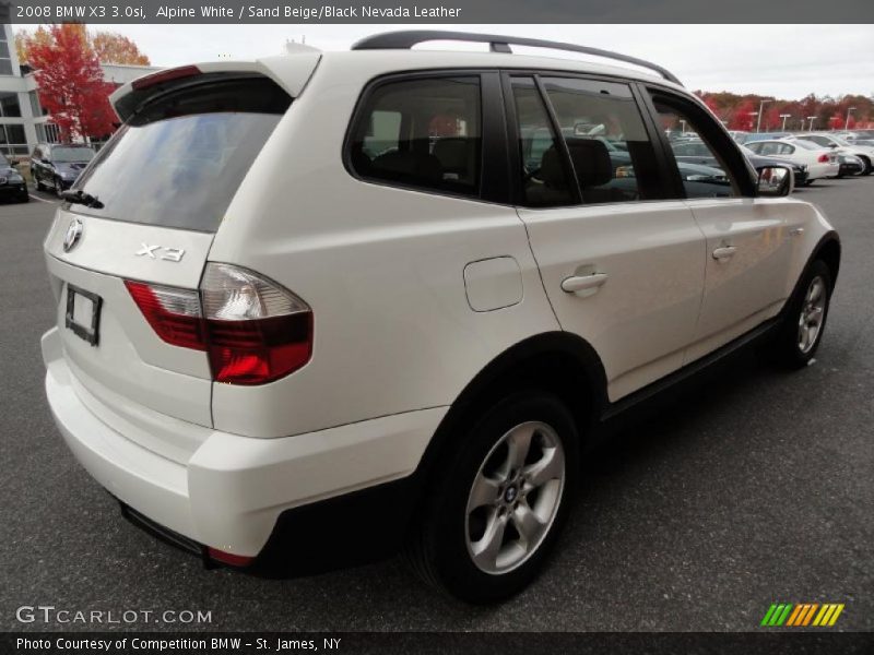 Alpine White / Sand Beige/Black Nevada Leather 2008 BMW X3 3.0si