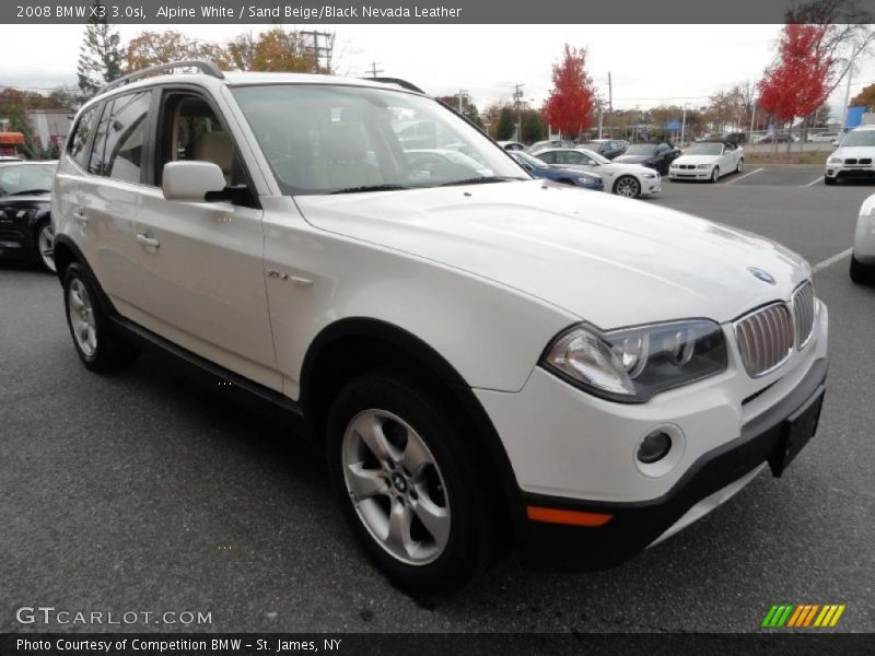 Alpine White / Sand Beige/Black Nevada Leather 2008 BMW X3 3.0si