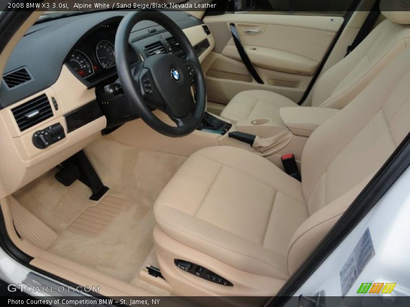 Alpine White / Sand Beige/Black Nevada Leather 2008 BMW X3 3.0si