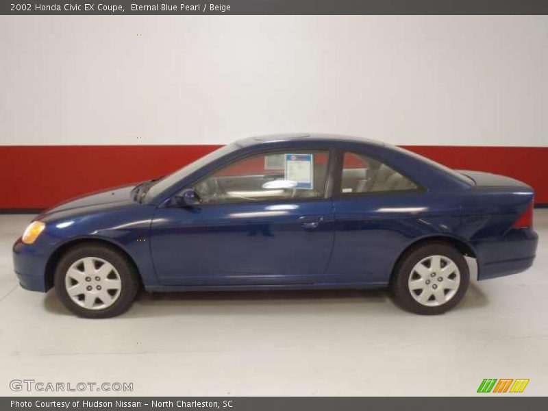 Eternal Blue Pearl / Beige 2002 Honda Civic EX Coupe